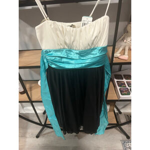 Women's Speechless Mini Dress S Black White Teal